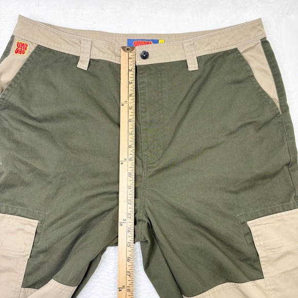 Empyre Relax Pants Olive Green Khaki Patchwork Mens 38 Cargo Baggy Color Block - Picture 3 of 8